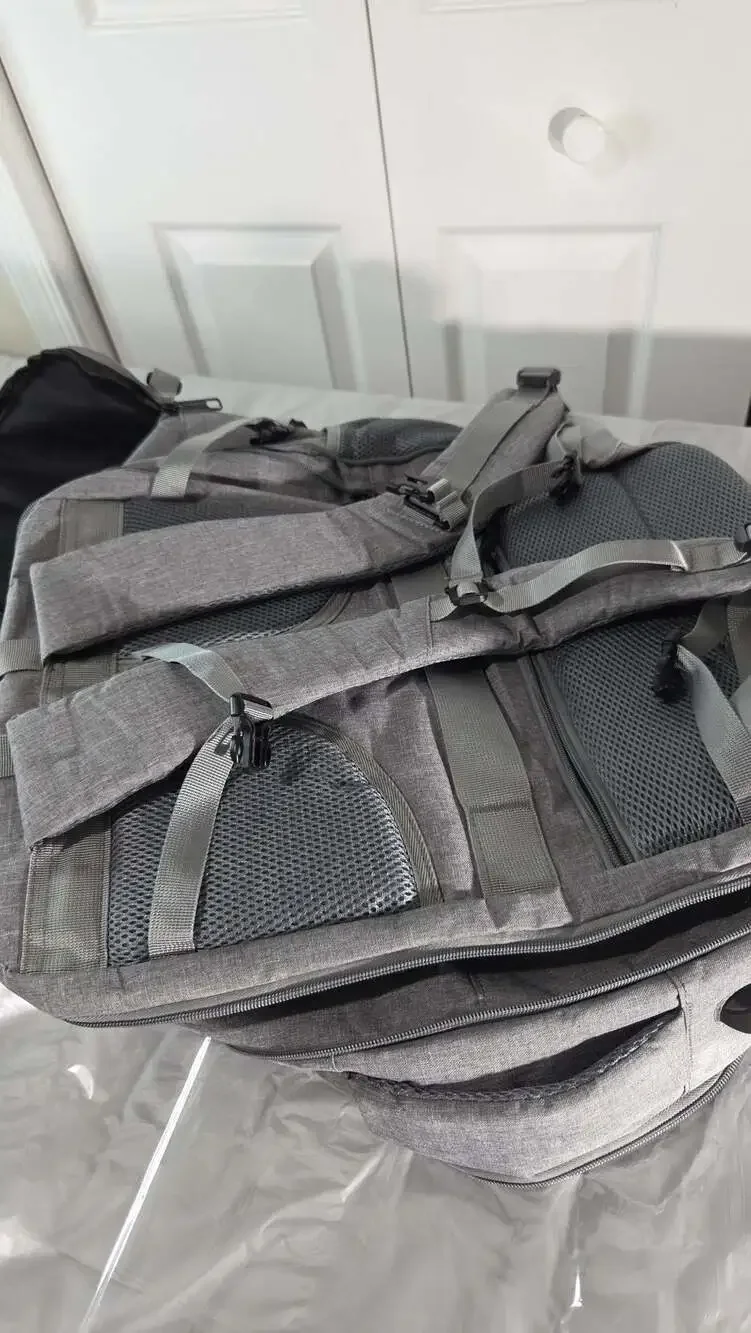 AREYTECO Large Travel Laptop Backpack with USB Charging Port Heather Grey